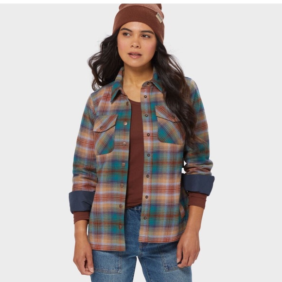 Duluth Trading Co. Folklore Flannel Quilt Insulated Shirt Jacket Plaid Large - Picture 10 of 10